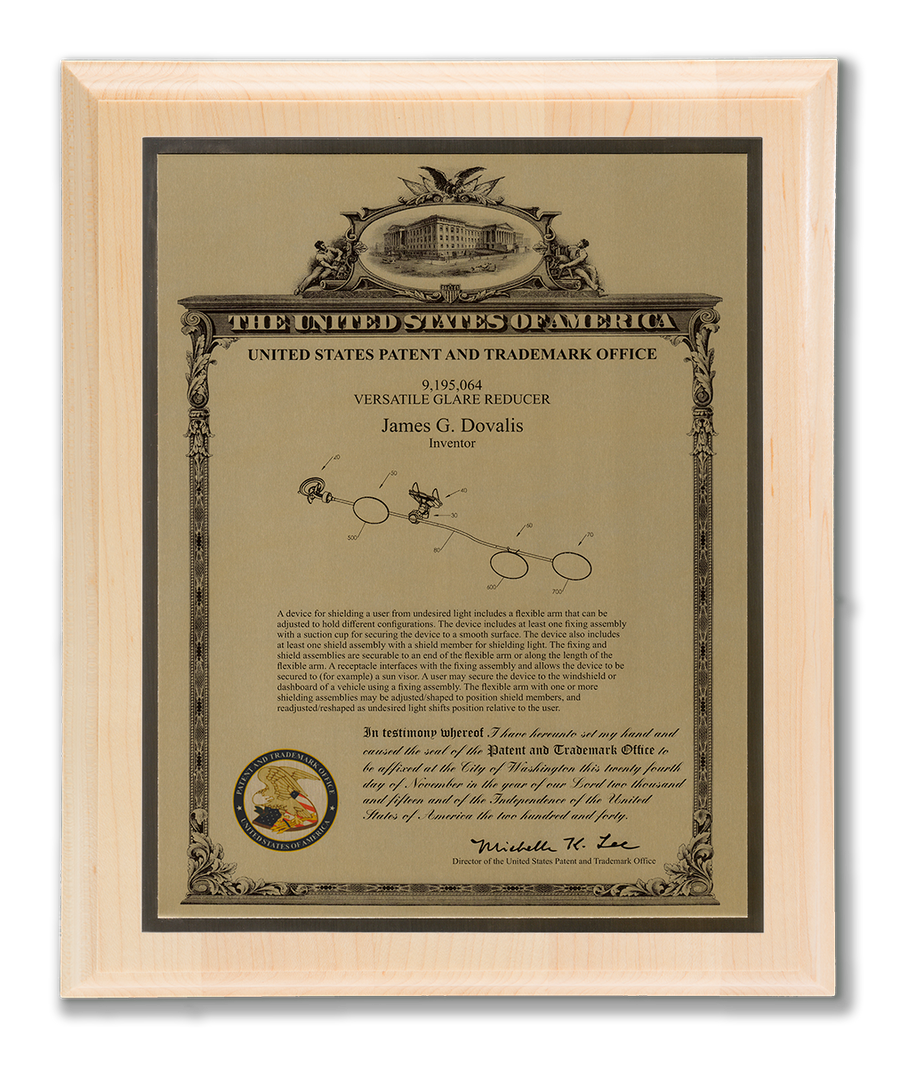 Heritage Series Patent Plaque Solid Maple Gold
