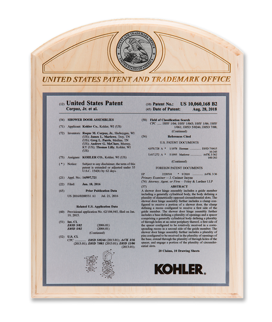 Rotunda Series Patent Plaque Solid Maple Silver