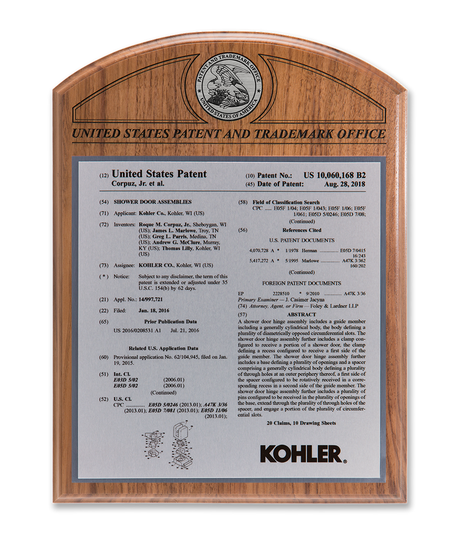 Rotunda Series Patent Plaque Solid Walnut Silver