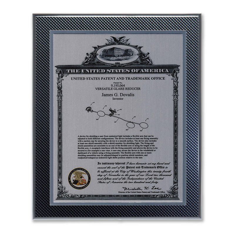 Heritage Series carbon fiber patent plaque with silver metal plate