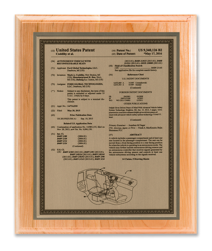 Patent Plaque - The Allegiant Series