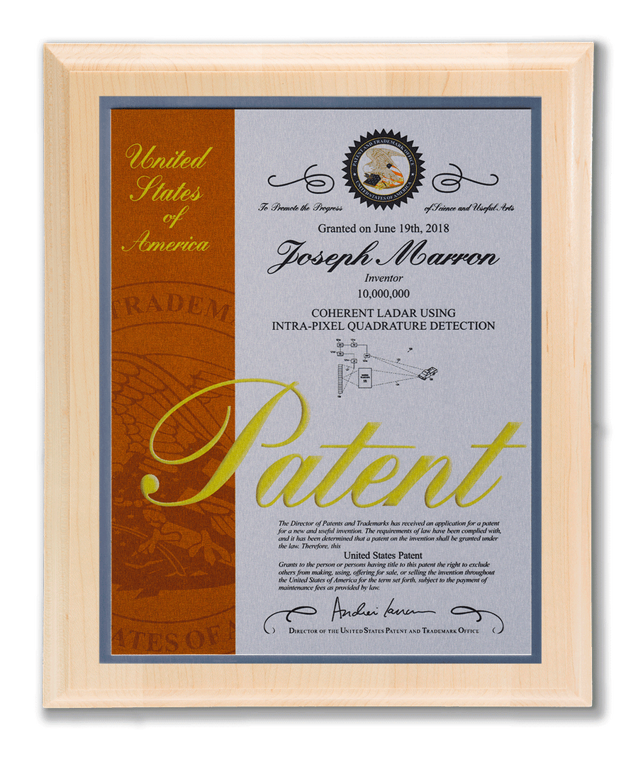 Heritage Series Patent Plaque Solid Maple Silver