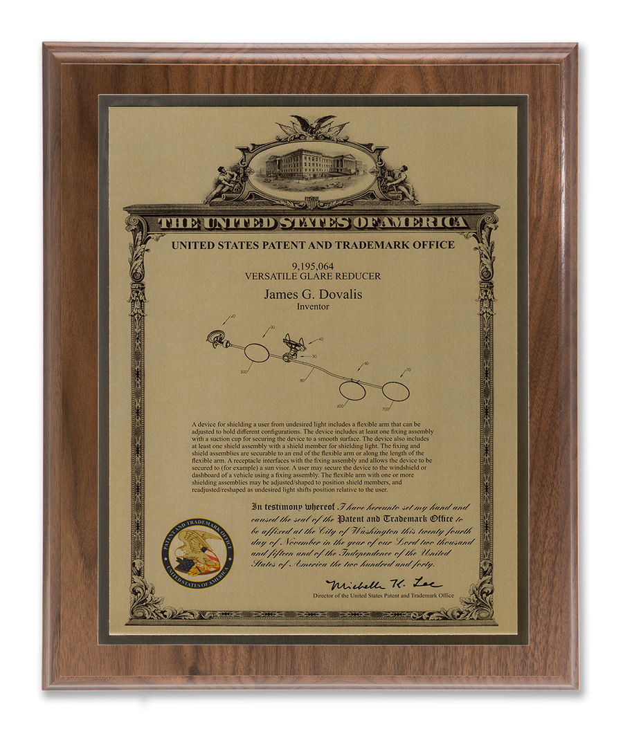 Heritage Series Patent Plaque Solid Walnut Gold