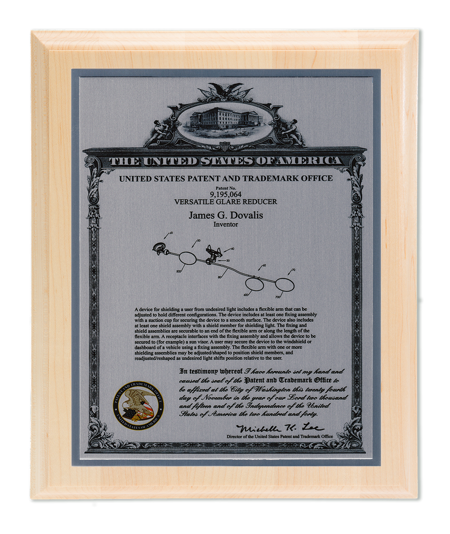 Heritage Series Patent Plaque Solid Maple Silver