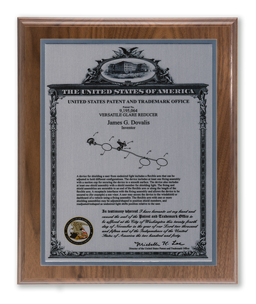 Heritage Series Patent Plaque Solid Walnut Silver