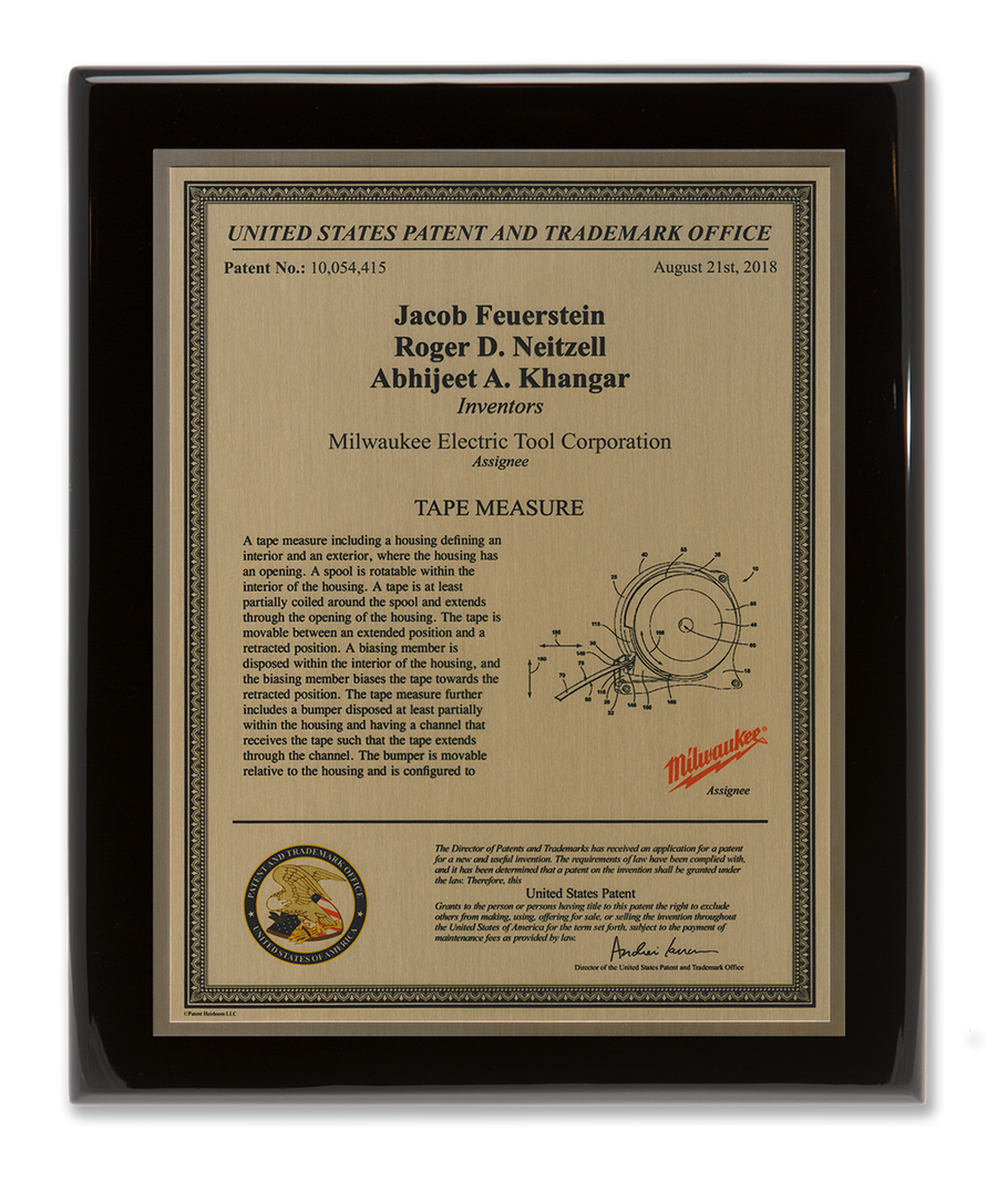Washington Series Patent Plaque Black Piano Gold